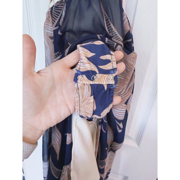 PatBo Stargazer Navy Floral Maxi Dress XS Halter Boho Coastal Vacation Boho Luxe - Picture 9 of 12